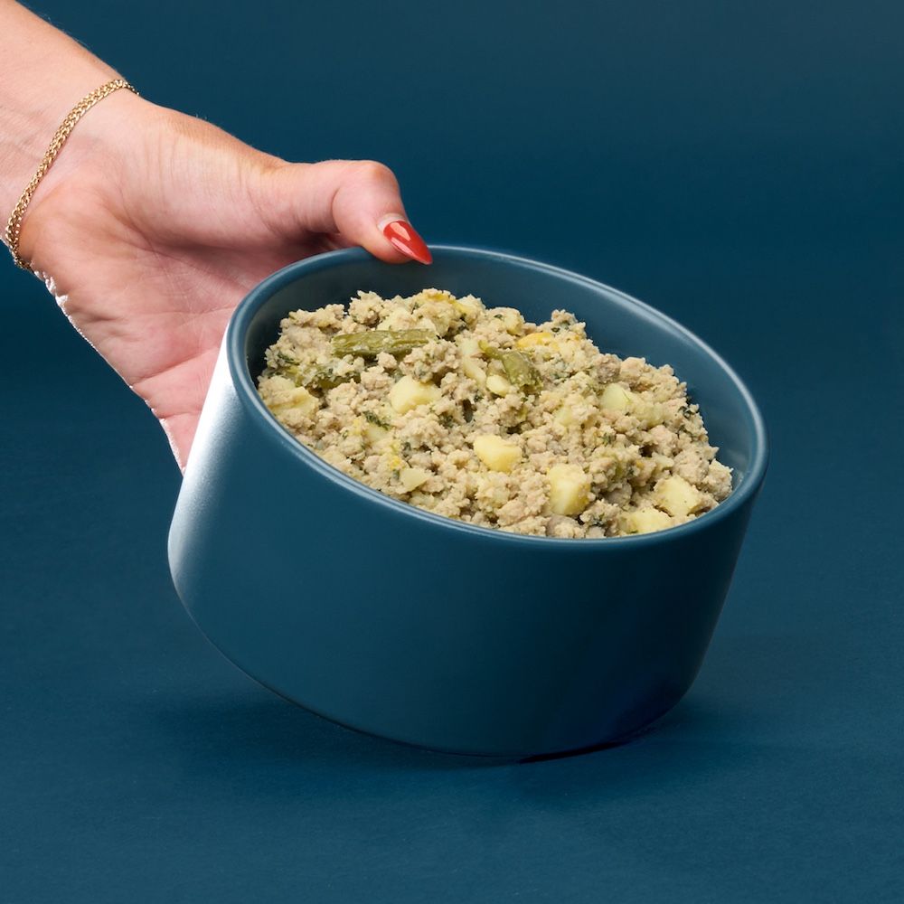 Product image of a bowl of Nom Nom dog food