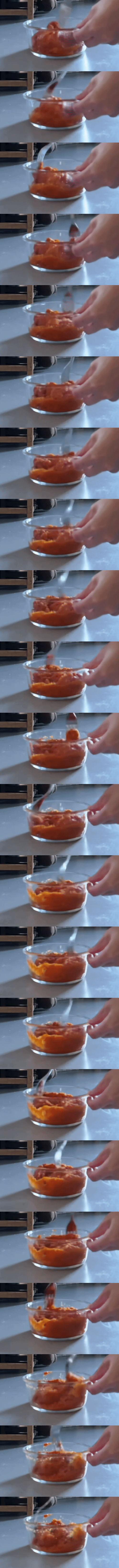 A video of pumpkin being stirred