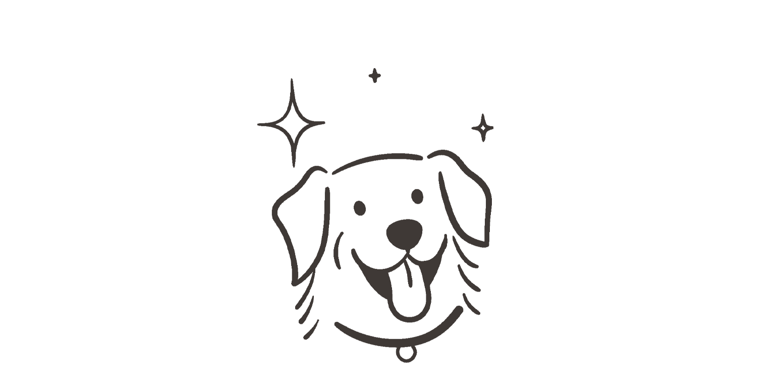 Illustration of a dog looking happy
